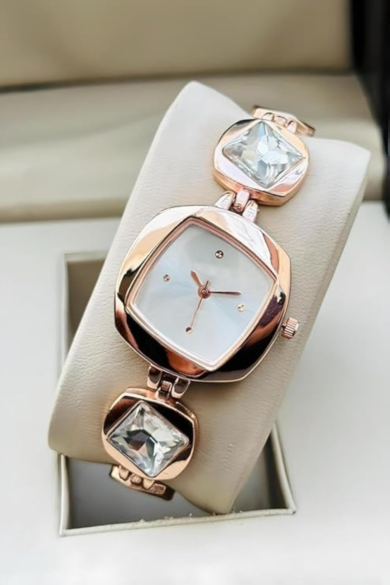 Women's Multi Colors Luxury Dial Square Watch, Elegant Style